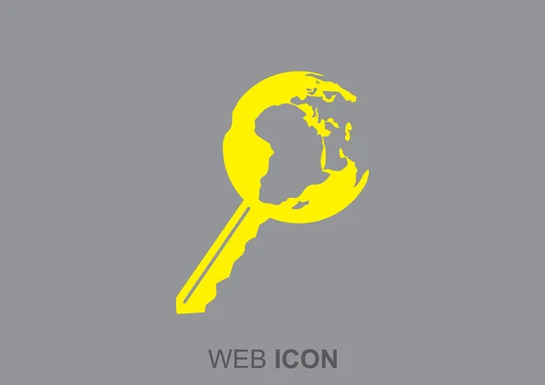 Key to world web icon — Stock Vector