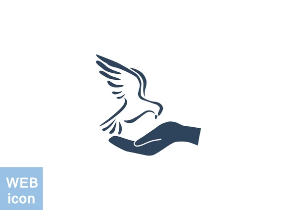 Pombo com ícone de mão — Vetor de Stock