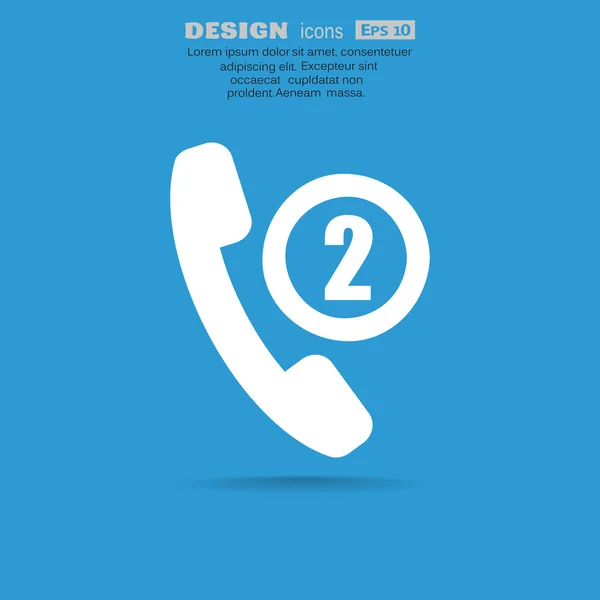Telefon röret med två saknade samtal spindelväv ikonen, enkla vektor illustration — Stock vektor