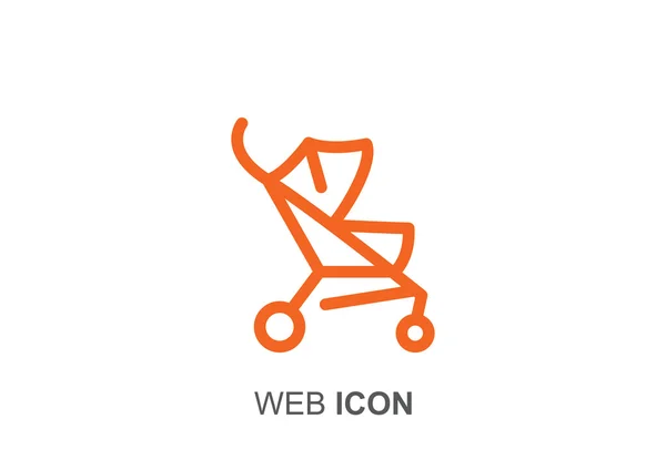 Simple icône web de contour de poussette — Image vectorielle