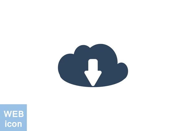 Cloud download de arquivos ícone da web — Vetor de Stock