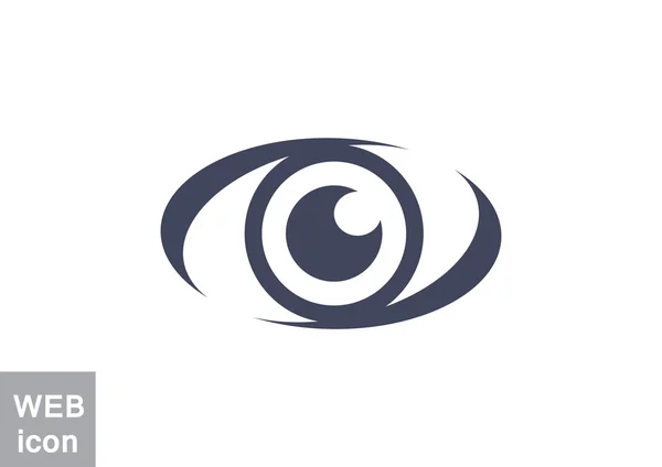 Aufmerksames Auge Web-Symbol, Umriss Vektor Illustration — Stockvektor