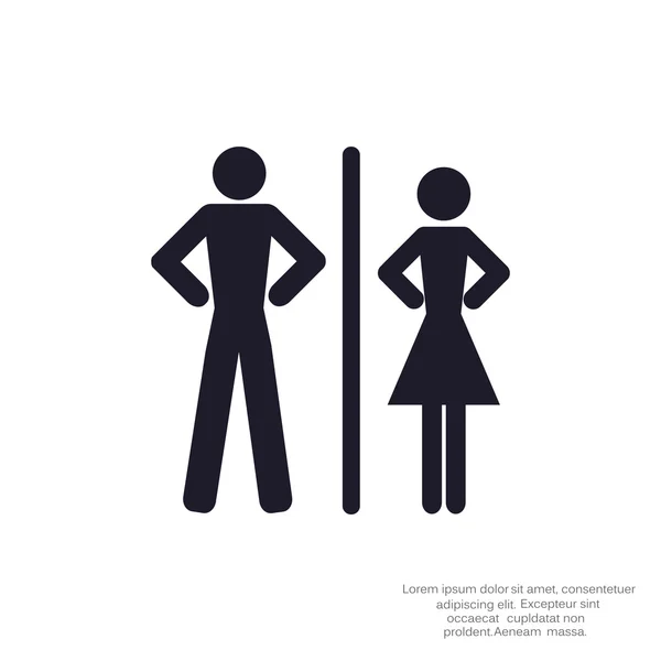 Ícone WC com sinais de gênero — Vetor de Stock