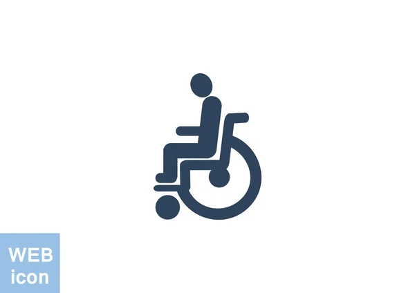 Handicapés sur icône fauteuil roulant — Image vectorielle