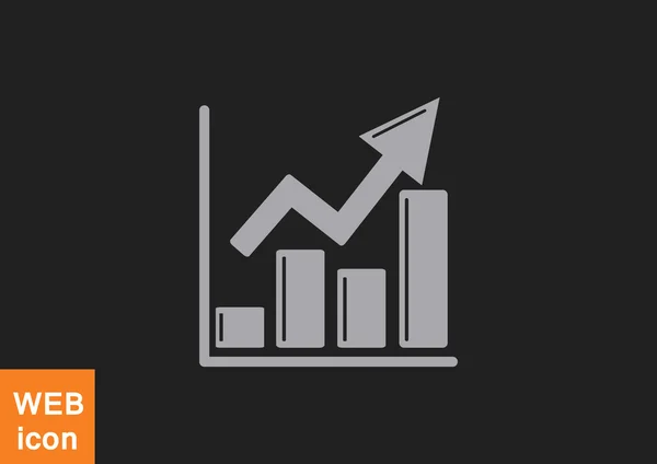 Rising graph web icon — Stock Vector
