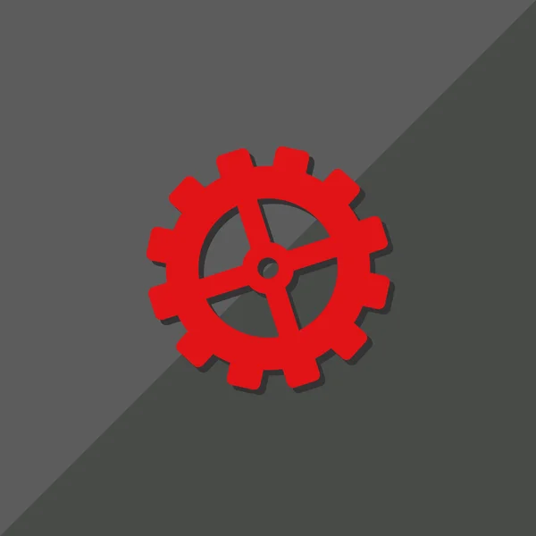 Single rounded gear simple icon — Stock Vector