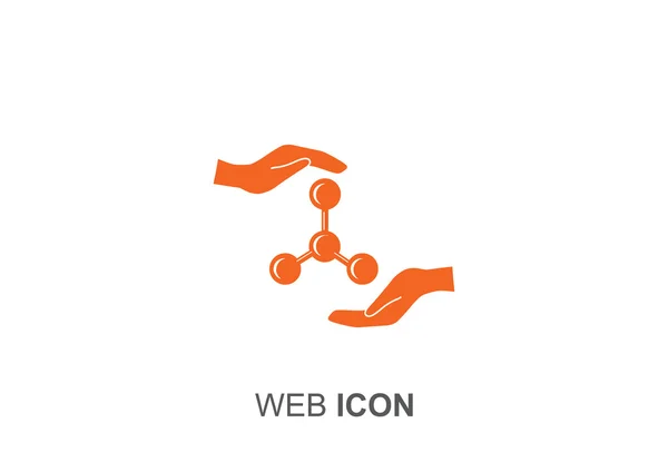 Molekylär förening och händerna web icon — Stock vektor