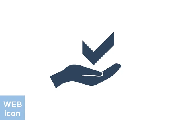 Marque el símbolo en el icono web de la mano — Archivo Imágenes Vectoriales