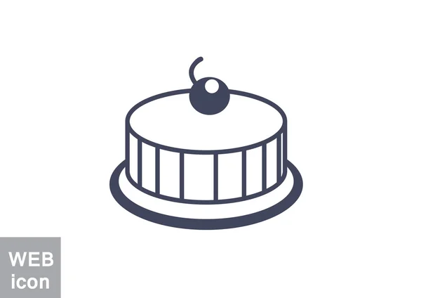 Торт з вишневою іконою — стоковий вектор