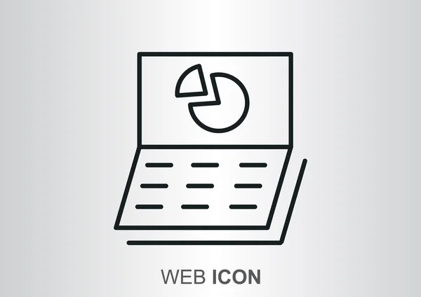 Portátil simple con gráfico — Archivo Imágenes Vectoriales