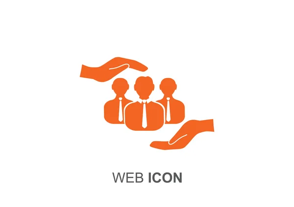 Grupp av människor och händer ikonen — Stock vektor