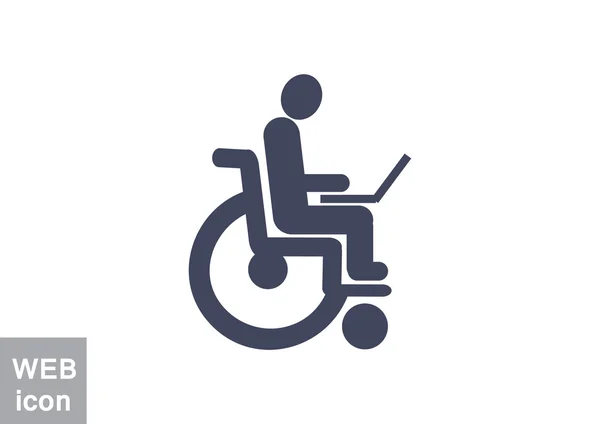 Disabled working in Internet — Stock Vector