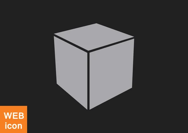 Icône web simple cube — Image vectorielle