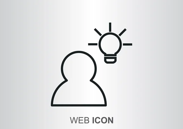 Humain et ampoule icône simple — Image vectorielle