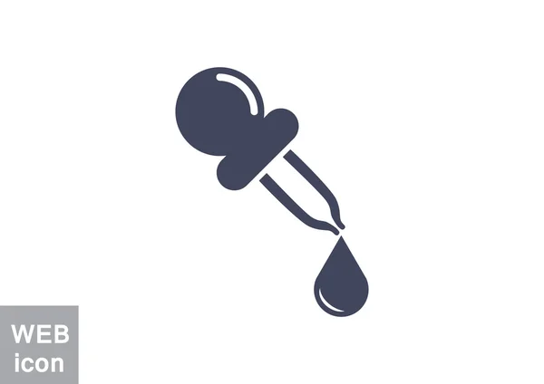 Pipette avec icône drop web, concept de médecine et de science — Image vectorielle