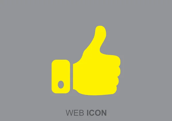Kciuk w górę ikonę web, ilustracji wektorowych proste — Wektor stockowy