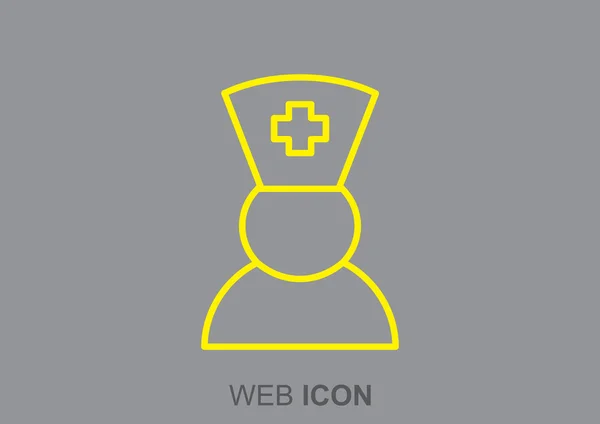 Nurse silhouette web icon — Stock Vector