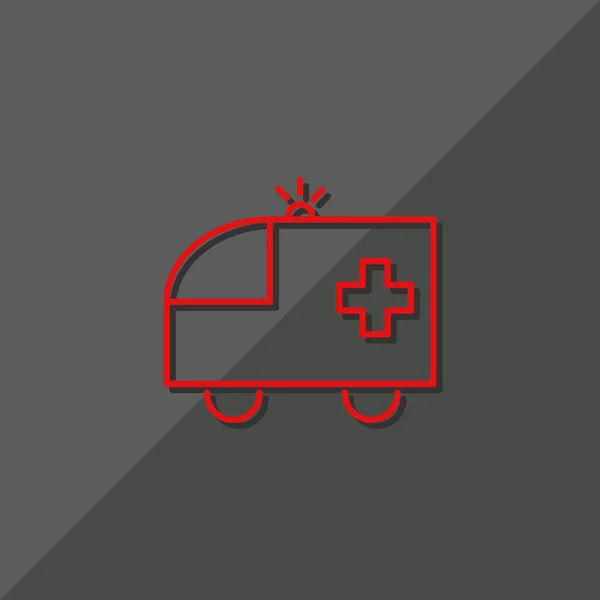 Ambulanza auto icona web, semplice illustrazione vettoriale — Vettoriale Stock