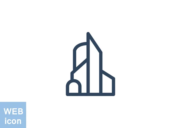 Gran ciudad icono web simple — Vector de stock