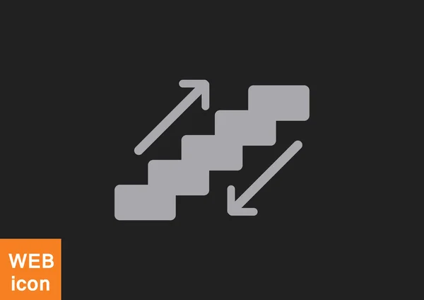 Rolltreppenschild mit Treppen und Pfeilen — Stockvektor