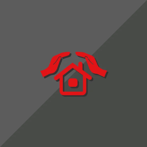 Casa con manos icono simple — Vector de stock