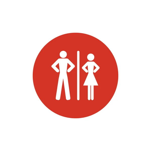 Иконка туалета с гендерными знаками — стоковый вектор