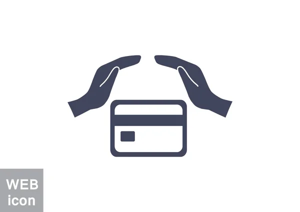 Tarjeta de crédito y manos icono web — Archivo Imágenes Vectoriales