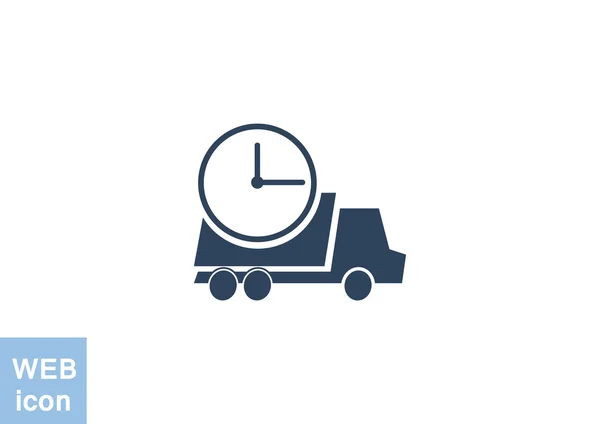Simple truck with clock — Stock Vector
