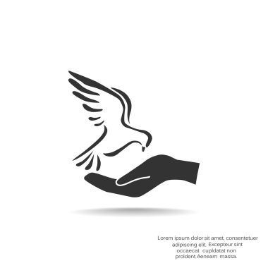 Güvercin el basit simgesi ile