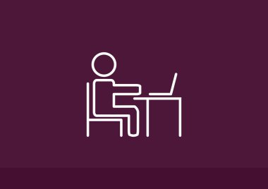 Adam masada dizüstü bilgisayar kutsal kişilerin resmi ile