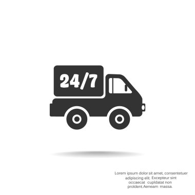 Kesintisiz sembolü ile kamyon