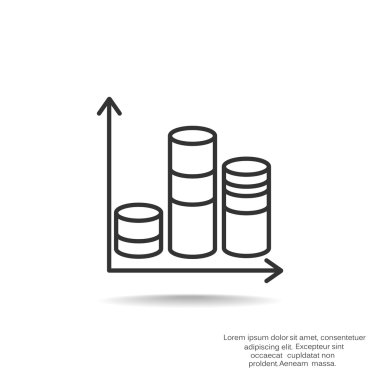 Sütunlar basit web simgesi ile grafik