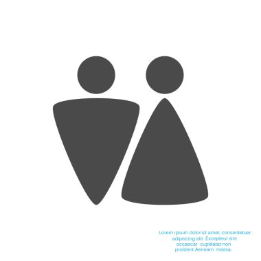 Cinsiyet işaretleri ile WC simgesi