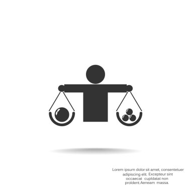 İnsan ölçekler basit web simgesi