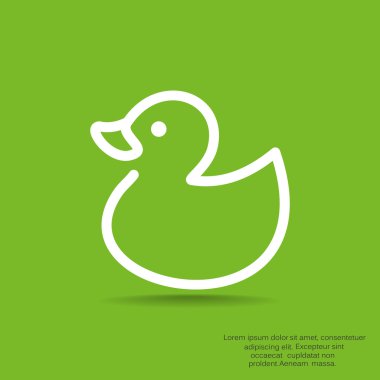 Oyuncak ördek yavrusu anahat web simgesi