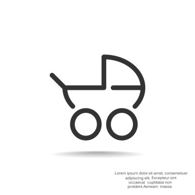 Basit bebek arabası anahat web simgesi