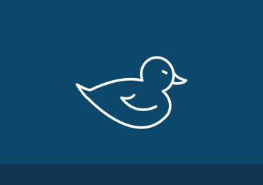 Oyuncak ördek yavrusu anahat web simgesi