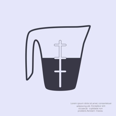 Ölçüm fincan sıvı simgesiyle