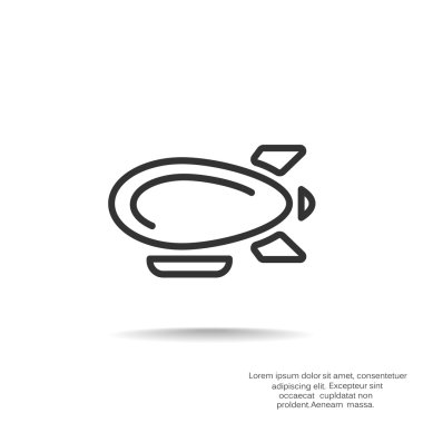 Zeplin zeppelin web simgesi, anahat vektör çizim