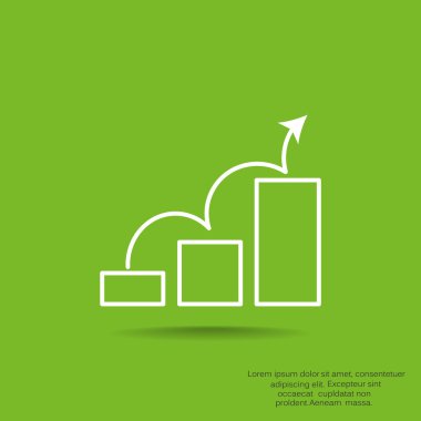 Yükselen grafik basit web simgesi