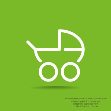 Basit bebek arabası anahat web simgesi
