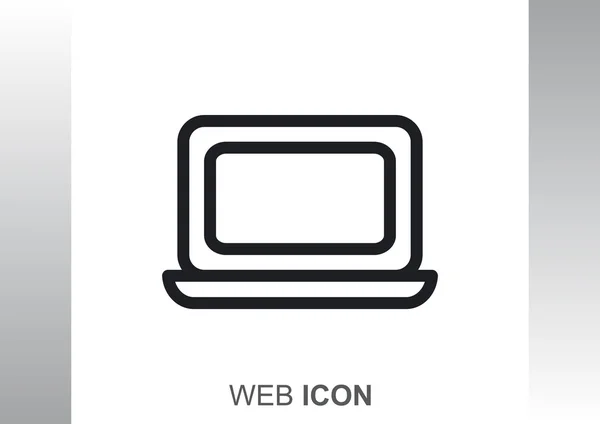Enkel laptop spindelväv ikonen — Stock vektor