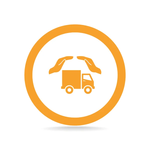 Truck met handen web pictogram — Stockvector