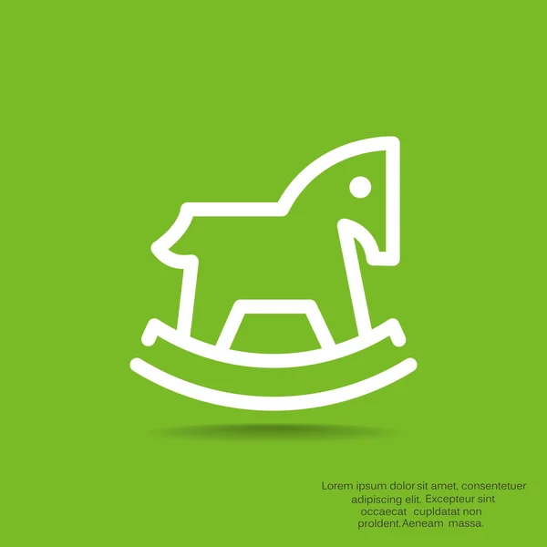Enfants jouet cheval web icône — Image vectorielle