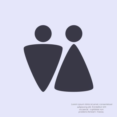 Cinsiyet işaretleri ile WC simgesi