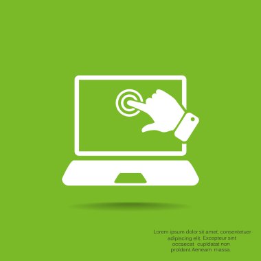 Dokunmatik ekranda dizüstü web simgesi
