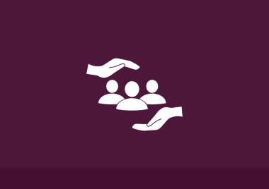 Grup insanlar ve eller simgesini