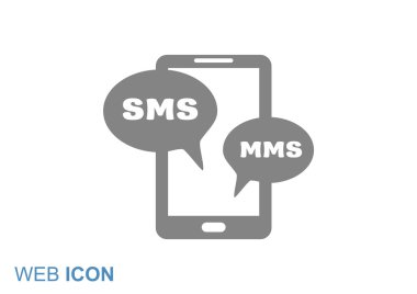Sms kabarcıklar simgesi ile Smartphone