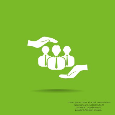 Grup insanlar ve eller simgesini