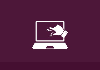 Dokunmatik ekranda dizüstü web simgesi